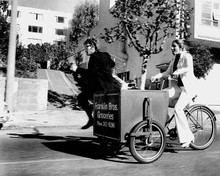 What's Up Doc Barbra Streisand peddles cart Ryan O'Neal running 8x10 inch photo
