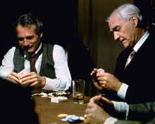 The Sting Paul Newman looks at his cards during card game on train 8x10 photo