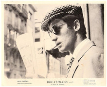 Breathless 1960 Jean-Paul Belmondo trendy in flat cap and sunglasses 8x10 photo