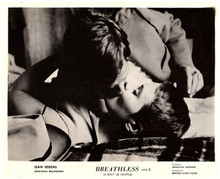 Breathless 1960 Jean-Paul Belmondo kisses Jean Seberg 8x10 inch photo