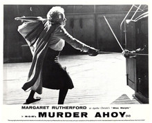 Murder Ahoy 1964 Margaret Rutherford as Miss Marple in sword fight 8x10 photo
