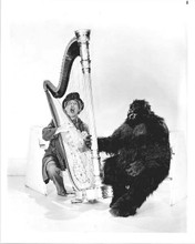 The Marx Brothers Harpo plays harp with gorilla 1931 Monkey Business 8x10 photo