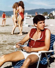 Robby Benson beefcake sitting in chair on beach 1985 California Girls 8x10 photo