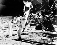 Apollo 11 Neil Armstrong on the moon with American flag 8x10 inch photo