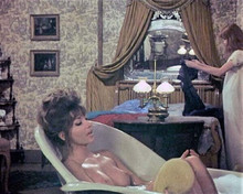 The Vampire Lovers Ingrid Pitt sits in bathtub Madeline Smith by bed 8x10 photo