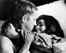 The Getaway 1972 Steve McQueen and Ali MacGraw cuddle in bed 8x10 inch photo