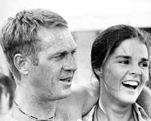 The Getaway 1972 Steve McQueen puts arm around Ali MacGraw on set 8x10 photo