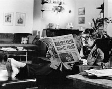 Death Wish 1974 Charles Bronson as Paul Kersey reads newspaper 8x10 inch photo
