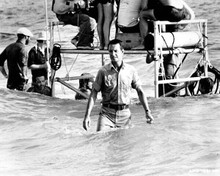 Jaws 2 1978 Roy Scheider on set between takes stands in ocean 8x10 inch photo