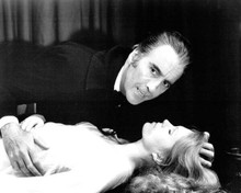 Satanic Rites of Dracula Christopher Lee bares fangs Joanna Lumley 8x10 photo