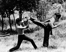 Fists of Fury 1972 James Tien fights Bruce Lee outdoors 8x10 inch photo