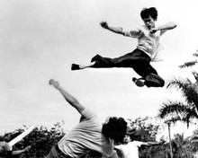 Bruce Lee in the air in kung fu action 1972 Fists of Fury 8x10 inch photo
