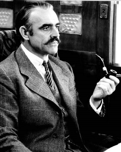 Sean Connery in train smoking pipe 1974 Murder on the Orient Express ...