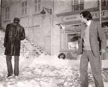 Day For Night 1973 Jean-Pierre Leaud aims gun in snow filled street 8x10 photo