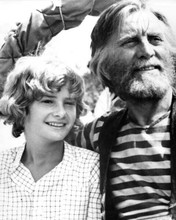 Scalawag 1973 Mark Lester on set with Kirk Douglas smiling 8x10 inch photo