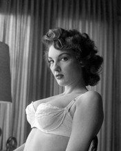 Allison Hayes with ample cleavage in white bra pin-up 8x10 inch photo