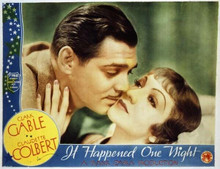 It Happened One Night Clark Gable Claudette Colbert kiss 11x14 inch movie poster