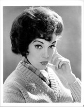 Connie Francis 1950's era portrait in v-neck sweater 8x10 inch photo