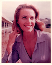 Honor Blackman smiling portrait as Pussy Galore from Goldfinger 8x10 inch photo