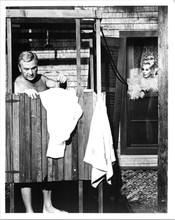 Green Acres Eddie Albert takes shower Eva Gabor watches 8x10 inch photo