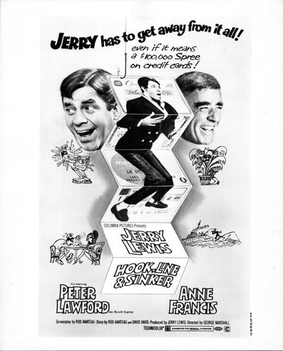 Hook Line and Sinker Jerry Lewis Peter Lawford movie poster art 8x10 inch  photo - The Movie Store