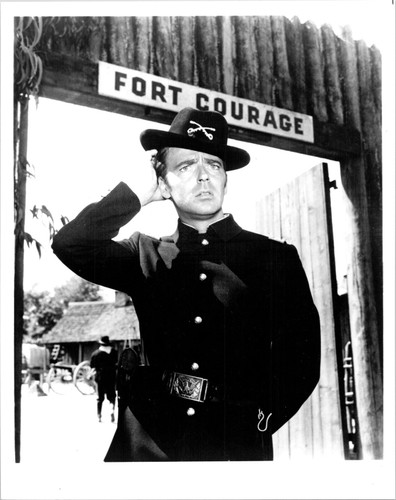 ken Berry poses outside Fort Courage F Troop 1965 sitcom 8x10 inch photo -  The Movie Store
