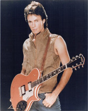 Rick Springfield young 1970's era in sleeveless jacket with guitar 8x10 photo