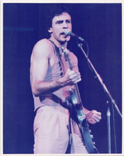 Rick Springfield in full swing singing & playing guitar 1980's 8x10 inch photo