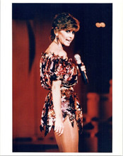 Olivia Newton-John on stage in short sparkly dress 8x10 inch photo