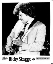 Ricky Scaggs 1980's era playing his guitar Epic Records 8x10 inch photo
