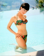 Yvonne Craig in bikini posing by side of pool Batgirl era 8x10 inch photo