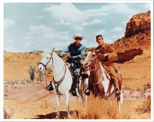 The Lone Ranger Clayton moore & Jay Silverheels on horseback 8x10 inch photo