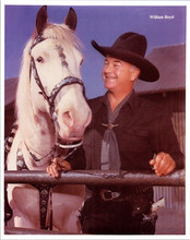 William Boyd poses with horse Topper Hopalong Cassidy 8x10 inch photo