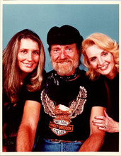 Willie Nelson portrait with Helen and Anita Carter 8x10 inch photo