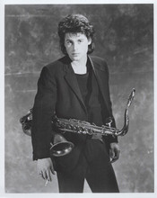 Rob Lowe cigarette in hand holding saxophone St. Elmo's Fire 8x10 inch photo
