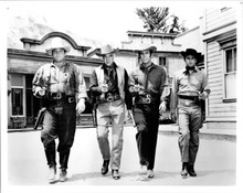 Bonanza 8x10 inch photo the Cartwrights boys armed with guns walk down street