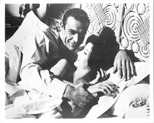 Dr No 8x10 inch photo Sean Connery and Eunice Gayson laughing in bed scene
