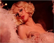 Christina Aguilera femme fatale glamour with feathers Burlesque 8x10 photo