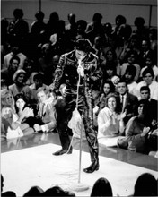 Elvis Presley full length on stage in leather outfit comeback special 8x10 photo