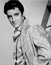 Elvis Presley 1950's shoot in fancy shirt and jacket 8x10 inch photo