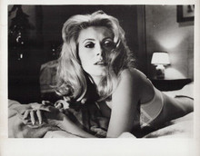Catherine Deneuve in white bra lies on bed Belle De Jour 8x10 inch photo