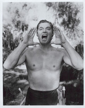 Johnny Weissmuller does his famous call Tarzan and the Huntress 8x10 inch photo