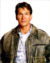 Patrick Swayze in leather jacket and Hawaiian shirt 8x10 inch photo