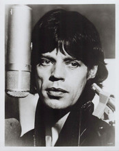 Mick Jagger wears leather jacket 1970's in recording studio 8x10 inch photo