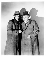 Sherlock Holmes Basil Rathbone & Nigel Bruce look surprised vintage 8x10 photo