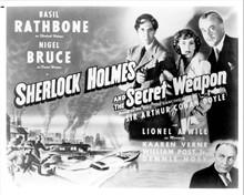 Sherlock Holmes and the Secret Weapon vintage 8x10 photo Rathbone & Bruce poster