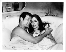 Spy Who Loved Me 8x10 inch photo Roger Moore & Barbara Bach in bed