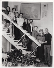 The Brady Bunch 1980's reunion TV movie cast pose on Brady stairs 8x10 photo