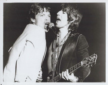 The Rolling Stones Mick Jagger Keith Richards sing together 8x10 inch photo