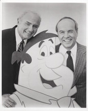 Tim Conway & Harvey Korman pose with Fred Flintstone 8x10 inch photo